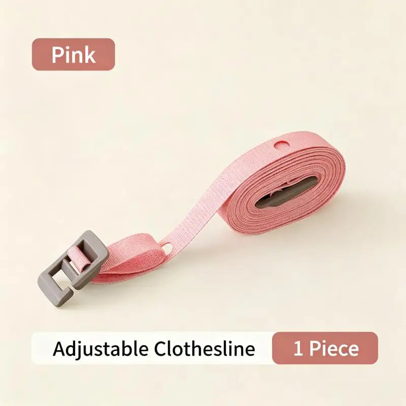 Portable Adjustable Travel Clothesline Nylon Laundry Drying Rope Windproof No Drill with 34 Hanging Holes for Outdoor Indoor