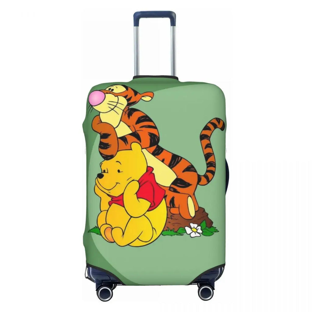 Custom My Friends Cartoon T-Tigger Pooh Luggage Cover Elastic Cartoon Travel Suitcase Protective Covers Suit For 18-32 inch
