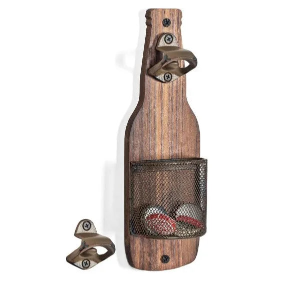 Wall mounted bottle opener creative beer screwdriver kitchen bar decoration wall mounted bottle opener bottle cap storage basket