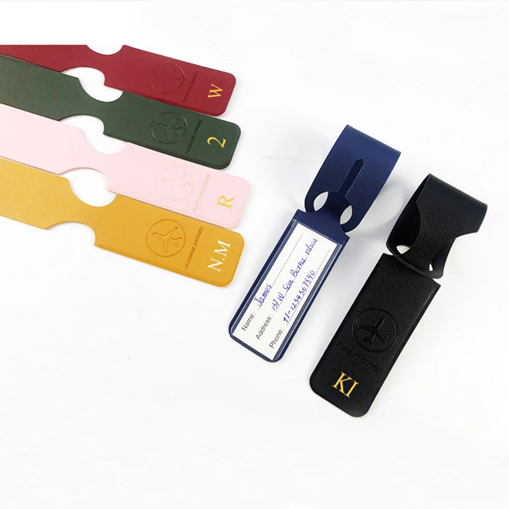 Customn Letters Luggage Tag Fashion Small Address Airplane Suitcase Identifier Tag DIY Logo Personalize Gift Travel Accessories