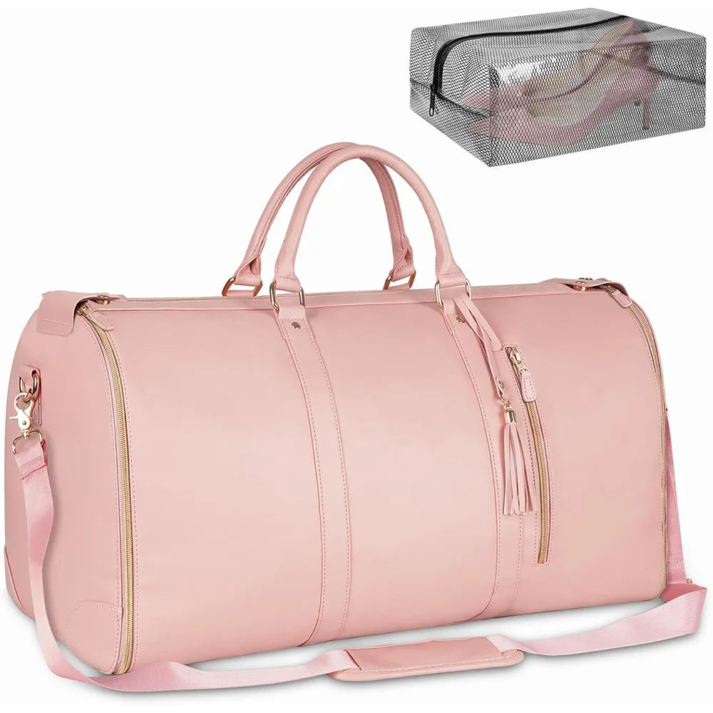Garment Duffle Bags for Travel Luggage Bag for Women Foldable Multi-Function Storage Bag with Shoe Pouch 2 in 1 Hanging Suitcase