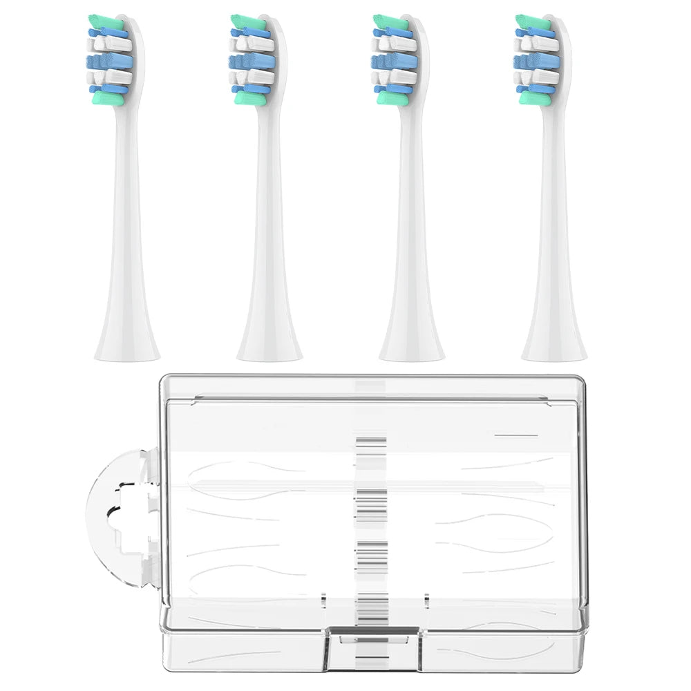 Toothbrush Head Travel Case with 4x Professional Replacement Brush Heads Compatible with Philips Sonicare Electric Toothbrushes