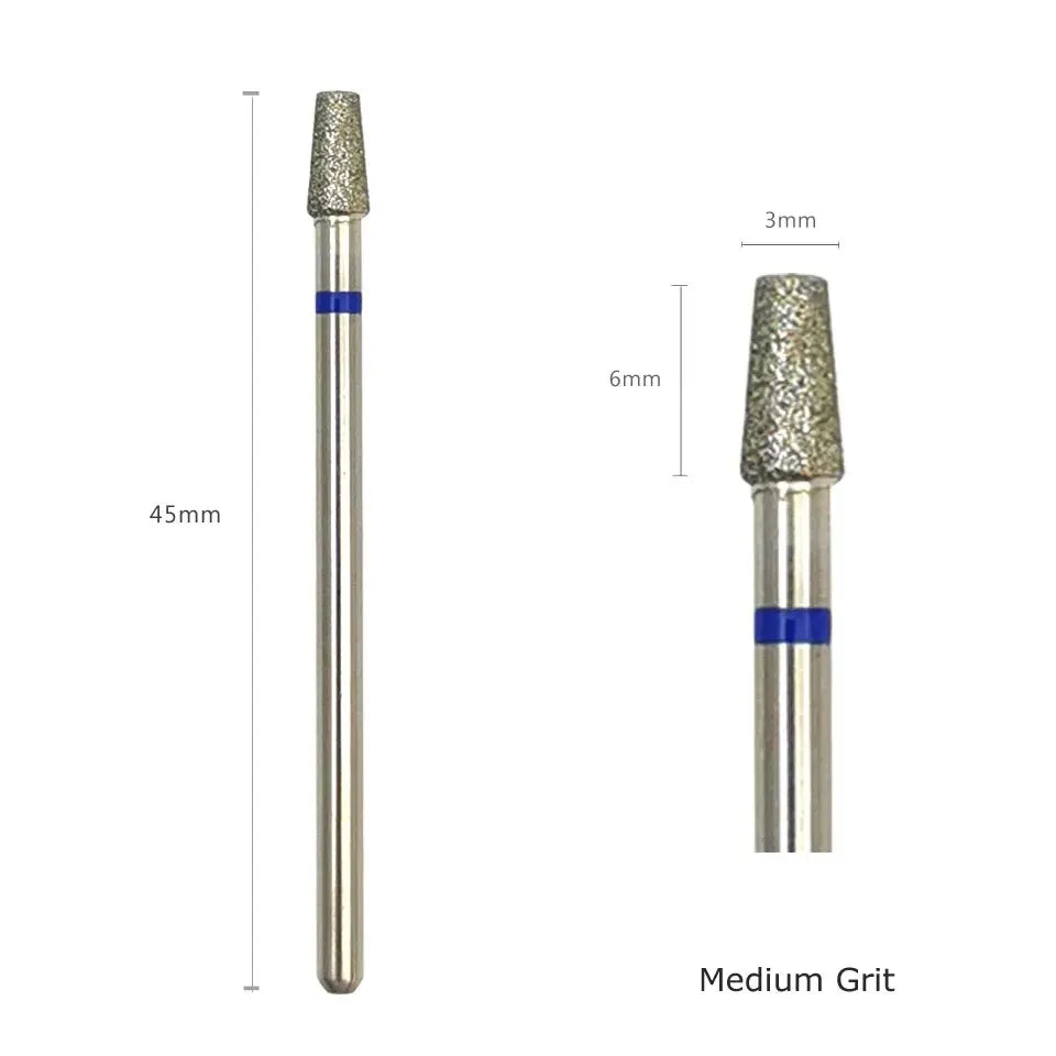 HYTOOS Tapered Nail Drill Bits Diamond Cuticle Clean Burr Russian Mills Electric Manicure Drills Nails Accessories