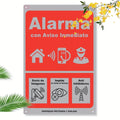 Vintage Spanish Alarma Alarm Metal Sign -  Red & White Retro Security Wall Art, Durable Tinplate with 24/7 Monitoring