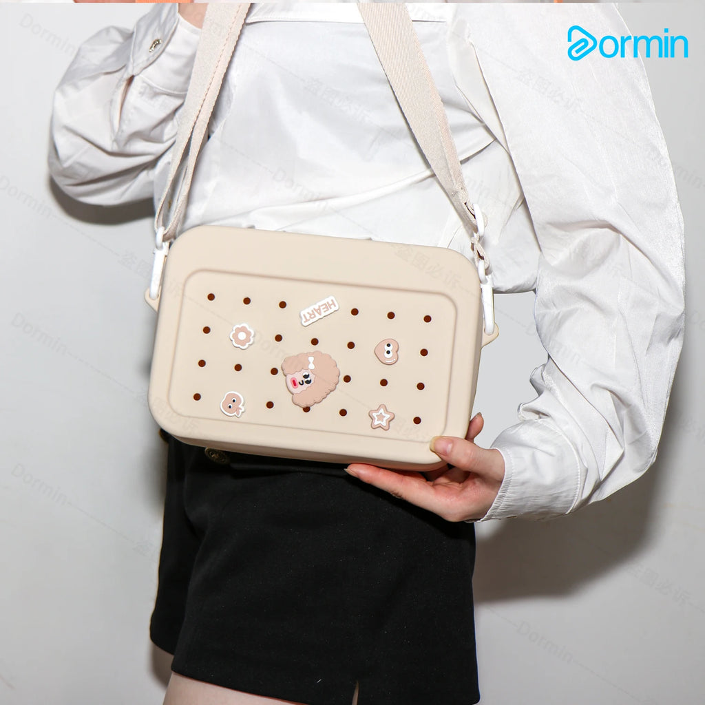 Silicone Messenger Bag Large Capacity DIY Lightweight Versatile Outdoor Leisure Shoulder Bag for Phone Keys Switch iPad Mini
