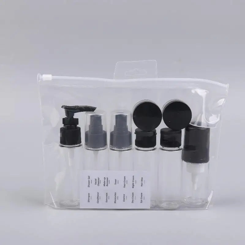 11pcs/Set Travel Bottle Set Refillable Bottle Soft PET Lotion Shampoo Container Squeeze Tube Empty Bottle