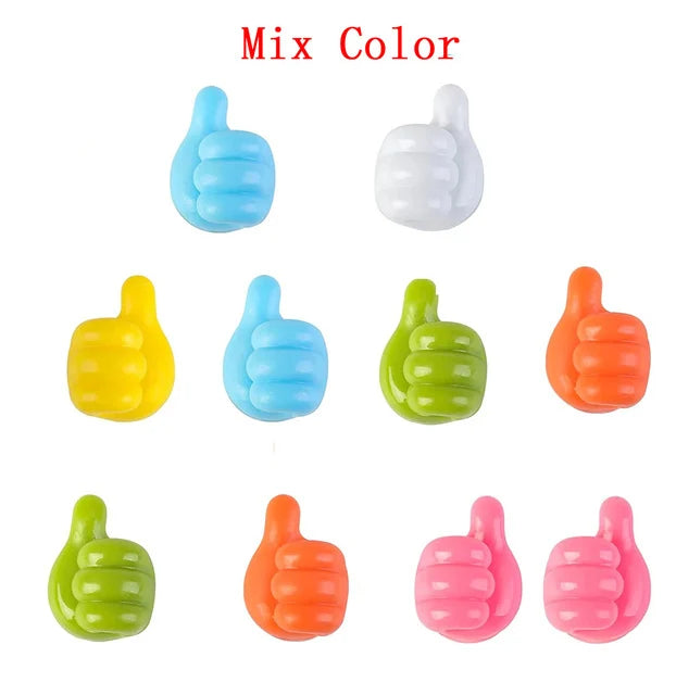 Hand-shaped Rubber Holder Glasses Cable Power Cord Charging Line Self Adhesive Mini Hook Car Storag Organizer Gadget Decorations