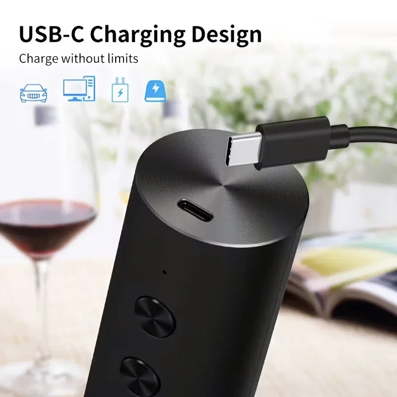Electric Wine Opener Set Household Fully Automatic Corkscrew with Decanter Wine Tool Kit for Easy Drinking Wine Bottle Opener