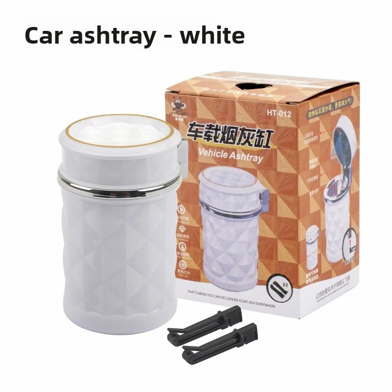 Car Ashtray With LED Light Portable Universal Ashtrays Flame Retardant Auto Parts Car Universal Ashtray Gift