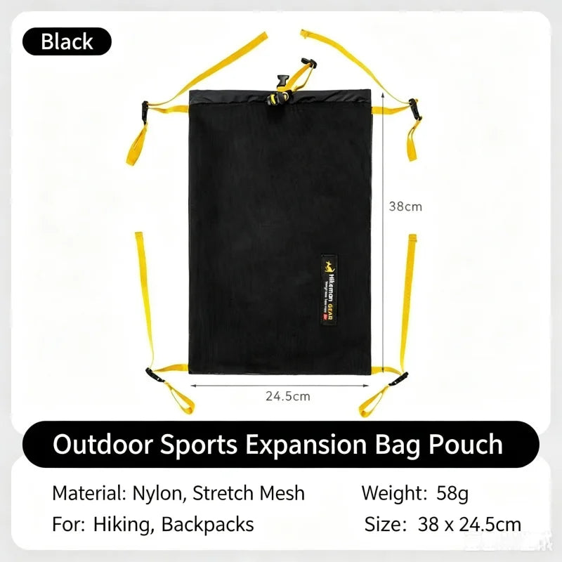 Outdoor Backpack Expansion Kangaroo Pouch Ultralight Breathable Outdoor Hiking Camping Gear Storage Bag Dry-Wet Separation Pack