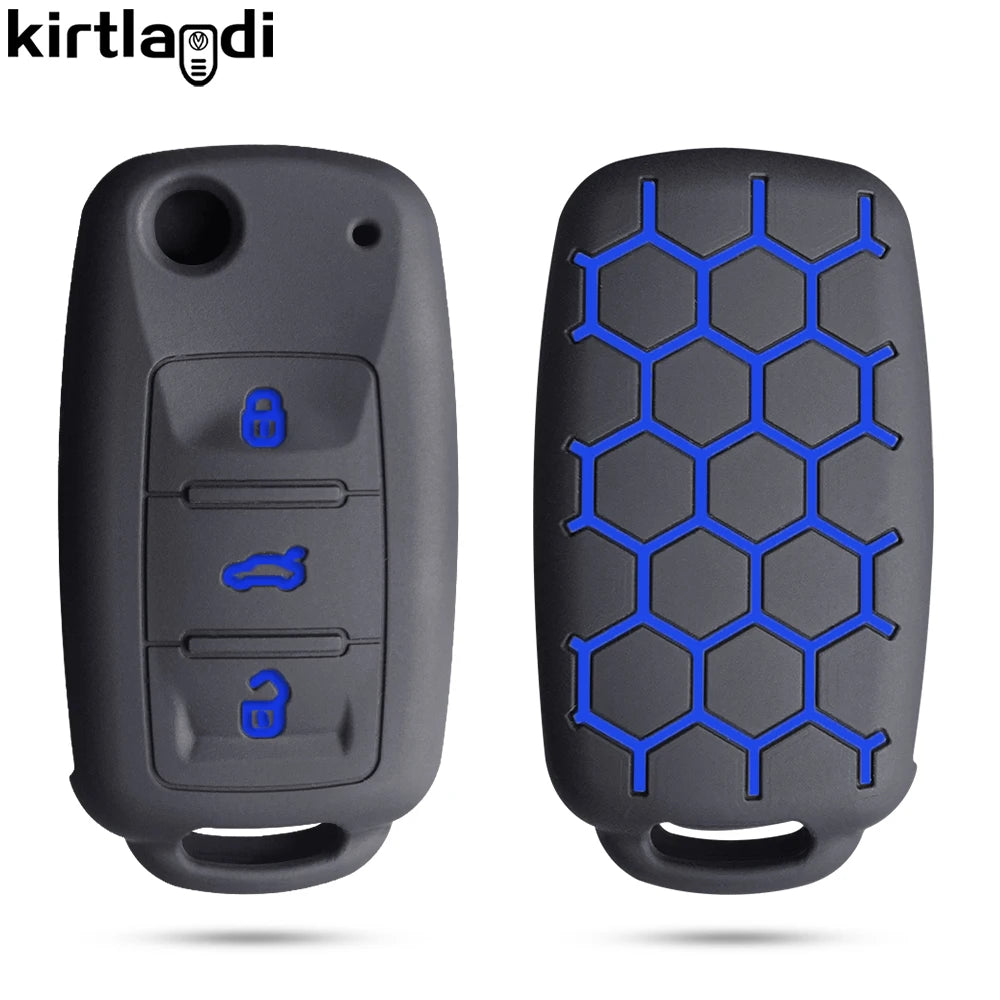 Silicone Case Key Cover Remote Fob Case for Volkswagen VW Bora Polo Jetta Passat B5 Golf 6 Beetle Caddy for Skoda Octavia Ibiza