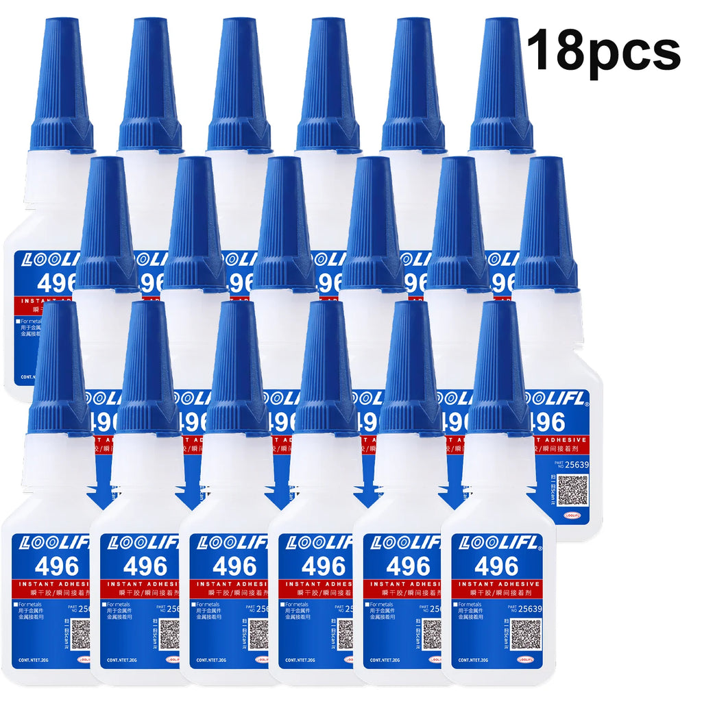 Loolifl New Upgraded 1-25Pcs Super Glue 496 Strong Cyanoacrylate Instant Adhesive, Quick-Drying in 5 Seconds, Waterproof and Stable, Universal Bonding Tool