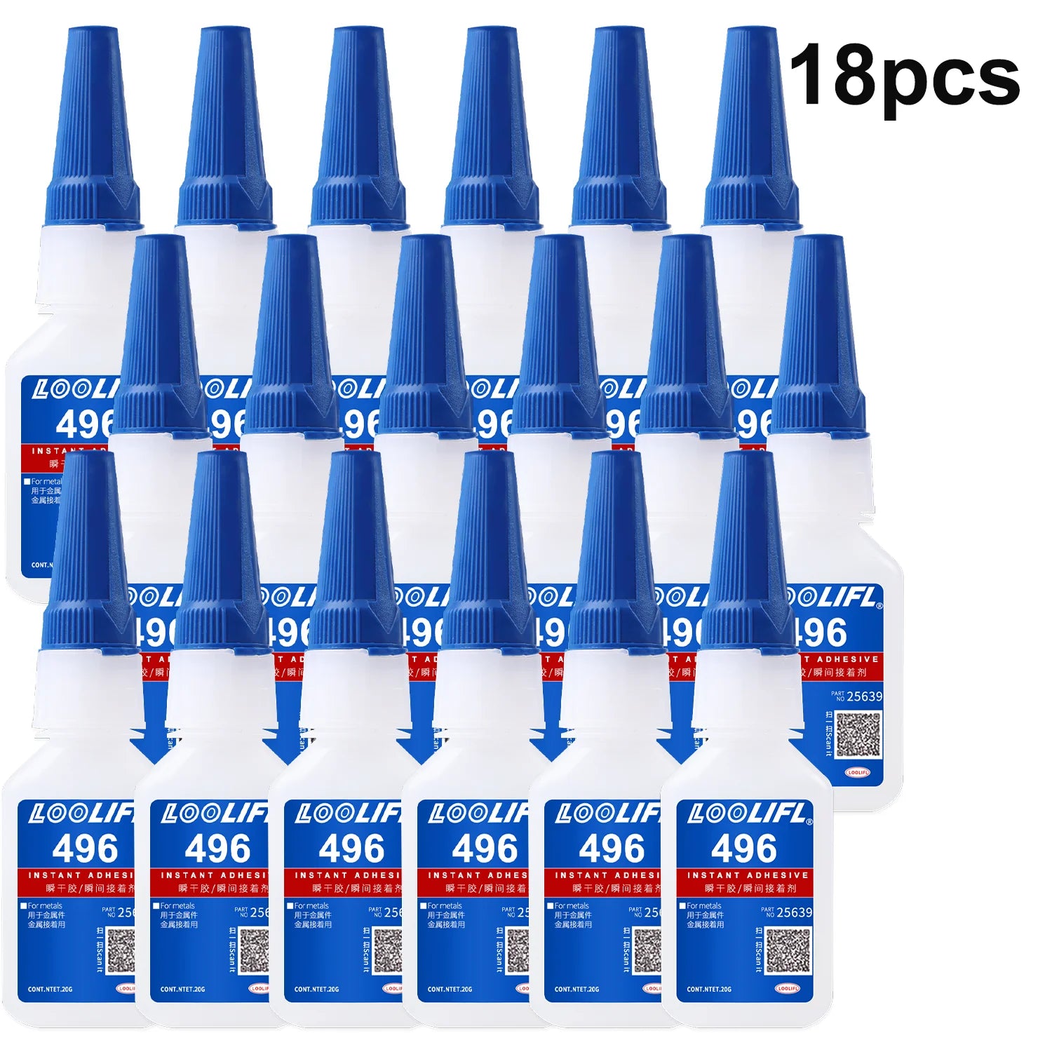 Loolifl New Upgraded 1-25Pcs Super Glue 496 Strong Cyanoacrylate Instant Adhesive, Quick-Drying in 5 Seconds, Waterproof and Stable, Universal Bonding Tool
