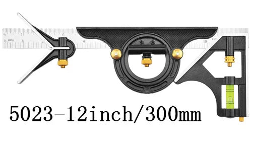 300mm Try Square Set Precise Stainless Steel Measuring Tool Combination Square Right Angle Workshop Carpenter Angle Level Ruler