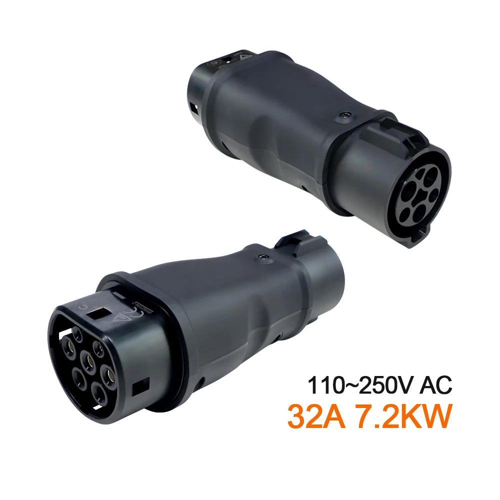 GOODCELL Type1 to Type2 32A 1Phase 7.2kw Max EV Charger Adapter J1772 to IEC62196 EV Charger Converter