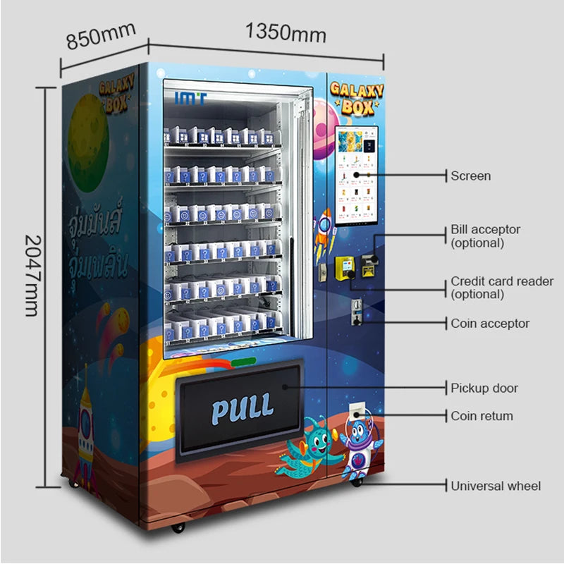 FOODLINE Customized Advertising 400 Pcs Capacity Blind Box card Snack and drink Vending Machine for business