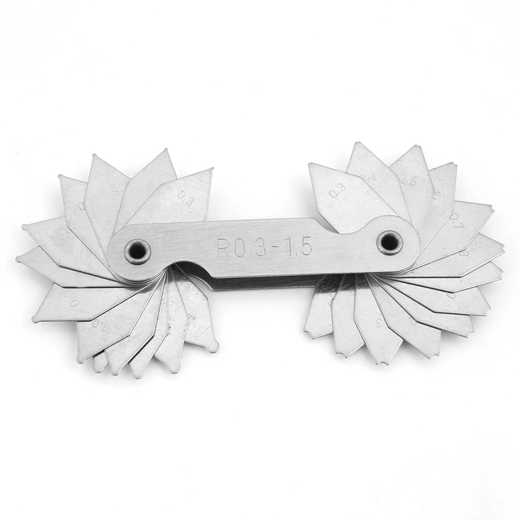 4PCS Stainless Steel Radius Gauge R0.3-1.5/ R1-6.5/ R7-14.5/ R15-25 Radius Measuring Tool Convex Gauge