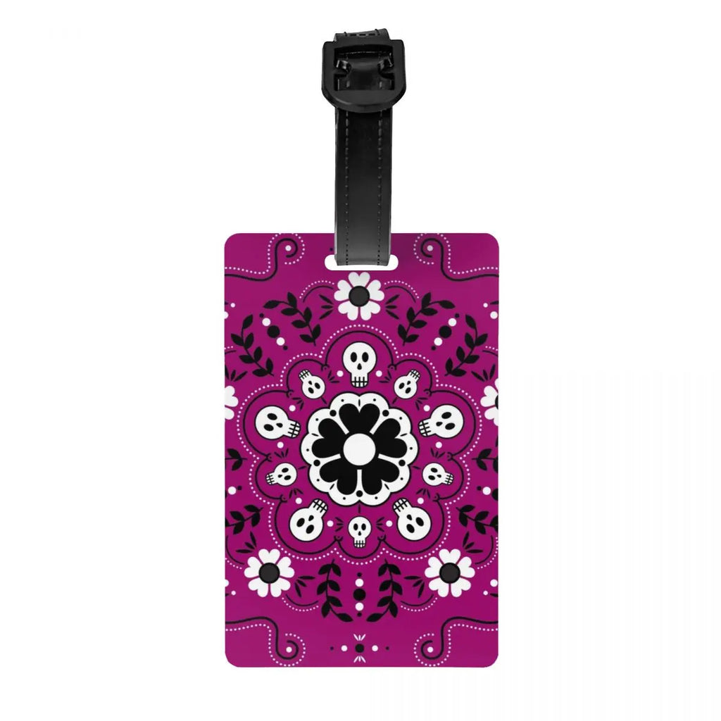 Custom Evil Hands Skull Luggage Tag Privacy Protection Halloween Gothic Skeleton Baggage Tags Travel Bag Labels Suitcase
