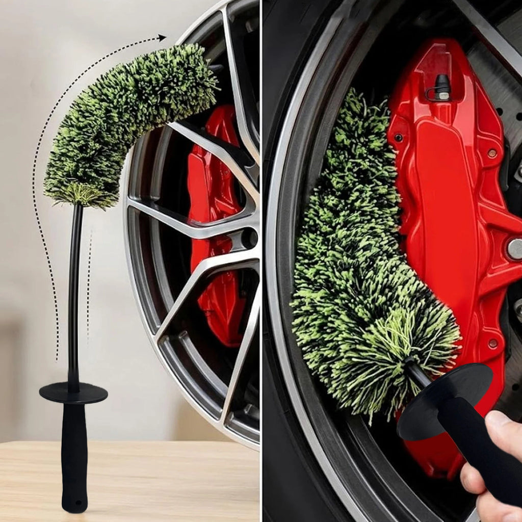 Wheel Barrel Brush with Ergonomic Handle Car Wheel Cleaner Brushes Non Scratch Multipurpose for Wheels Rim Clean Car Detailing