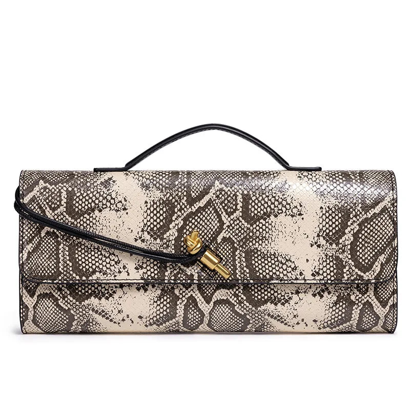 Women Luxury Design Top Handle Bag Evening Clutch Handbag Vintage Texture Crossbody Shoulder Long Purse For Lady Dinner Party