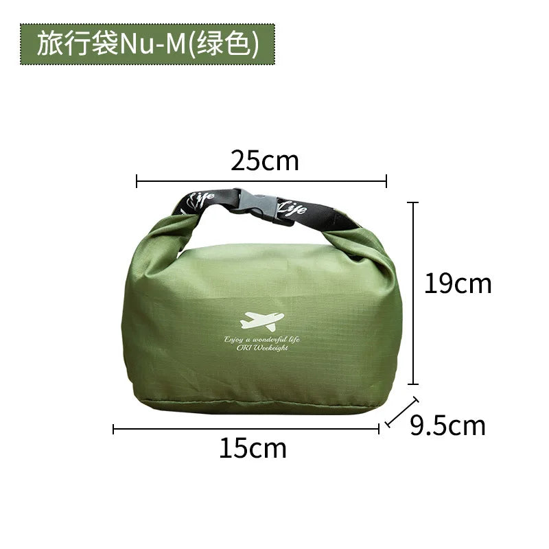 Roll Top Travel Storage Bags 420D Oxford Waterproof Stuff Sacks for Camping Hiking Gear Dirt Proof Packing Pouches Clear Green