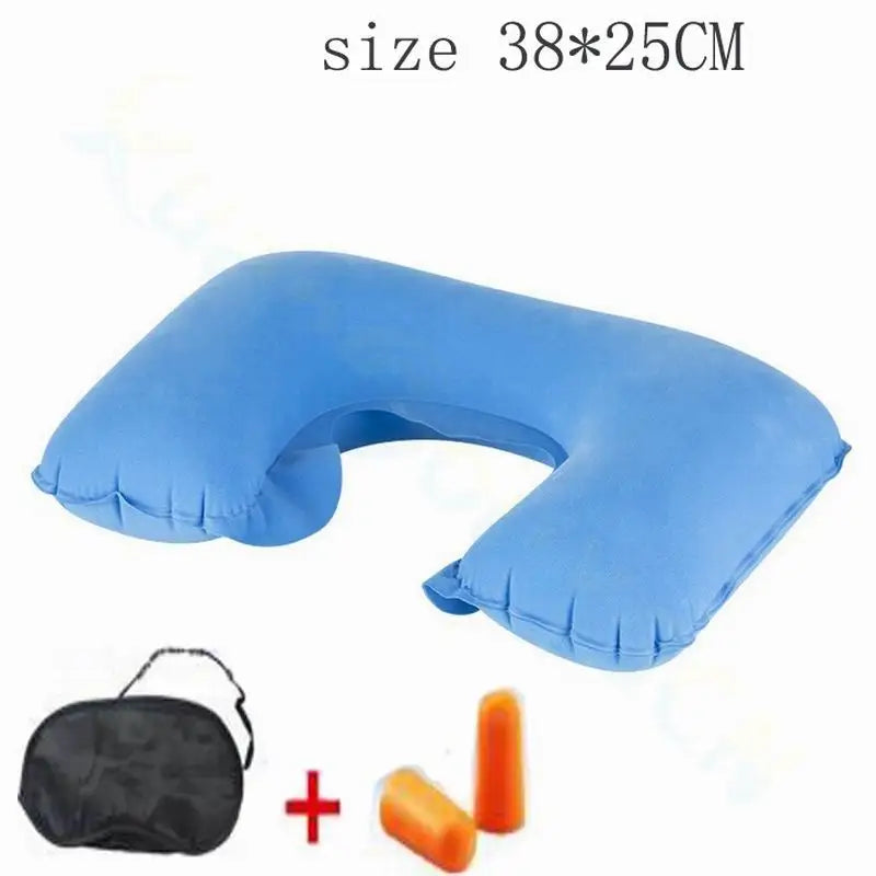 1pcs Functional Inflatable Neck Pillow Inflatable U Shaped Travel Pillow Car Head Neck Rest Air Cushion for Travel Neck Pillow