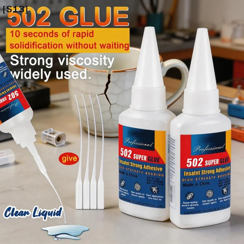 1/3/5pcs Glue 502 High Strength Quick-drying Cyanoacrylate Adhesive High Strength Liquid Glue Tool With Precision Distributor[Q]