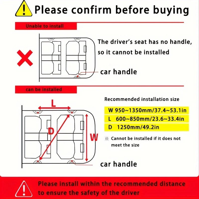 Adjustable Double-Layer Car Ceiling Net Bag - Suitable for SUVs, long-distance travel storage bags, and can be used for tents,