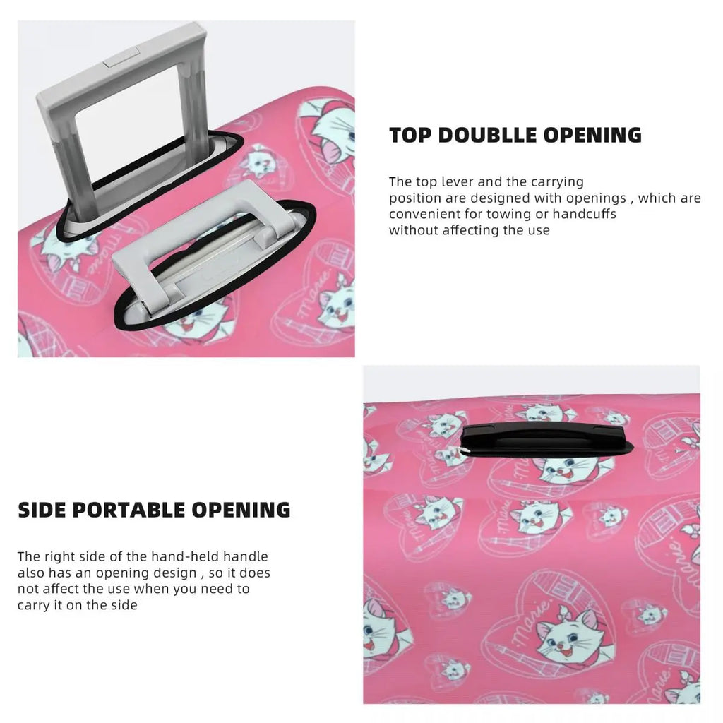 CustomM-Marie Cat Cartoon Travel Luggage Cover Elastic Suitcase Cover Protector Fit 18-32 Inch