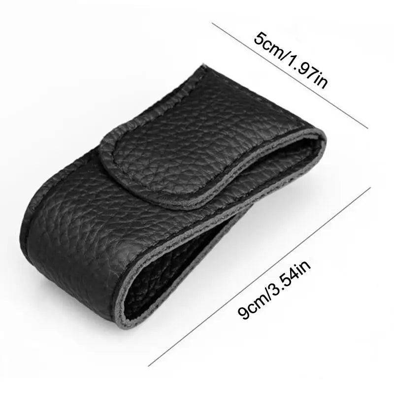 Magnetic Leather Sunglasses Clip for Car Sun Visor One Hand Operation No Damage Install Universal Vehicle Eyeglass Card Holder