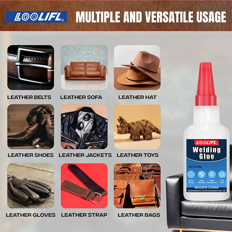 LOOLIFL Super Glue, 50g transparent, used for DIY production of plastic, metal, wood, shoes, rhinestones, glass, and handicrafts