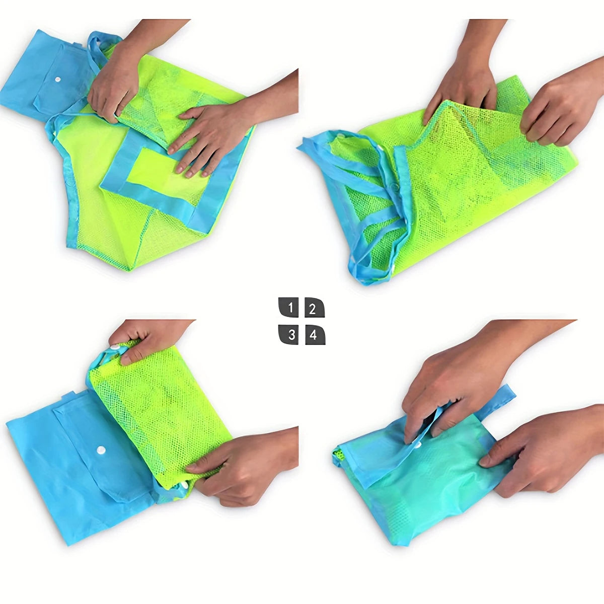 1Pc Multicolor Large Mesh Beach Bag, Sand-Away Portable Tote with Convenient Hanging Hole, Breathable Foldable Storage Bag