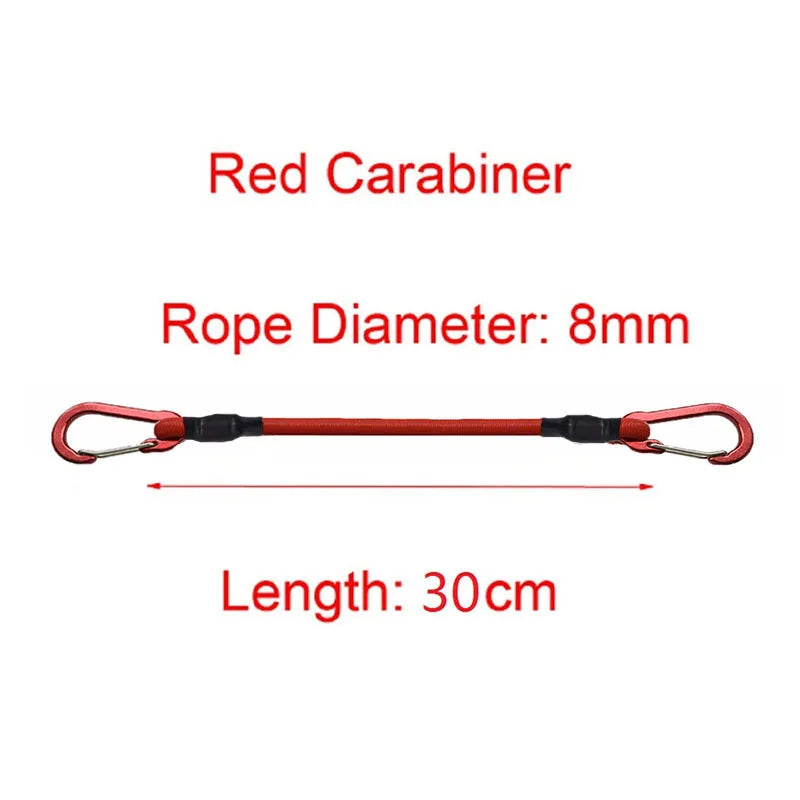 30-210cm Luggage Fixed Strap Elastic Rope Camping Equipment 8mm Tent Elastic Strap Extendable Hook Type