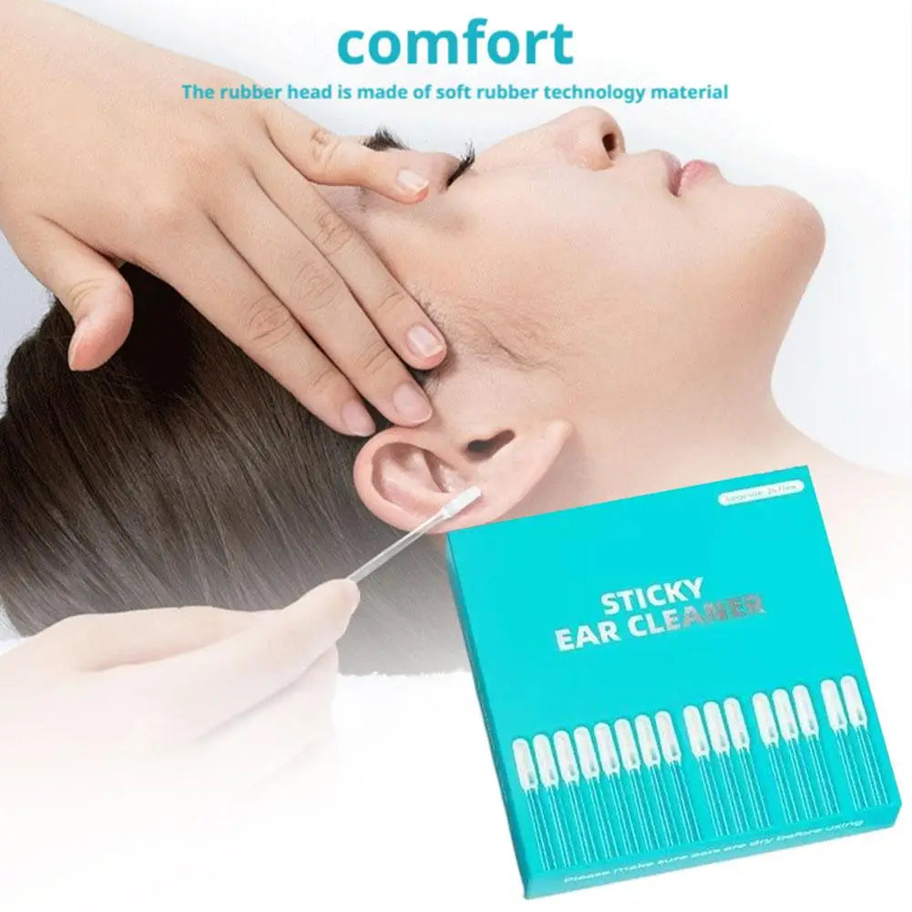24Pcs Sticky Ear Care Sticks Soft Silicone Adhesive Tips Disposable Reusable Personal Hygiene Wand for Adults Kids Outer Ear