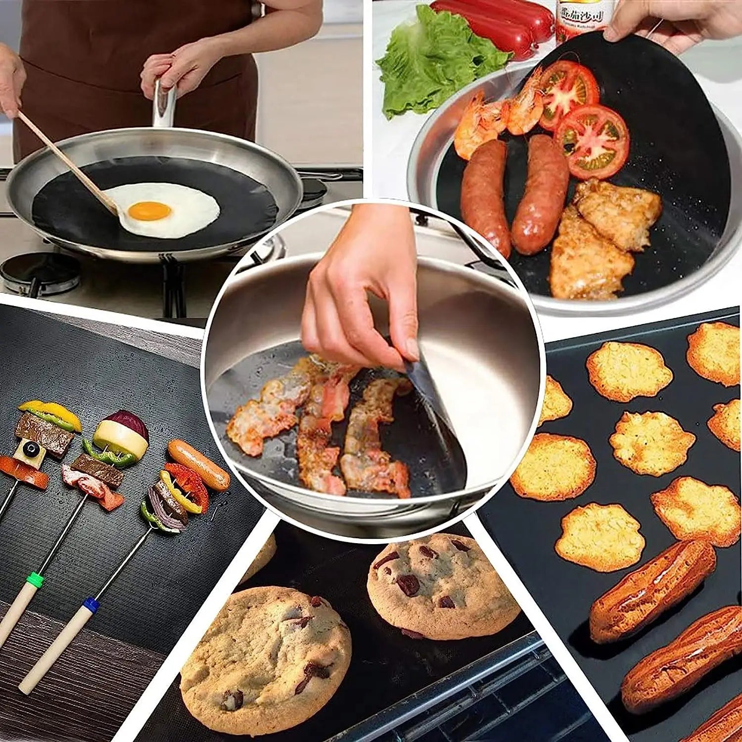 5/20PCS BBQ Grill Mat 40*50cm Baking Mat BBQ Tools Cooking Grilling Sheet Heat Resistance Outdoor Picnic Cooking Barbecue Tool