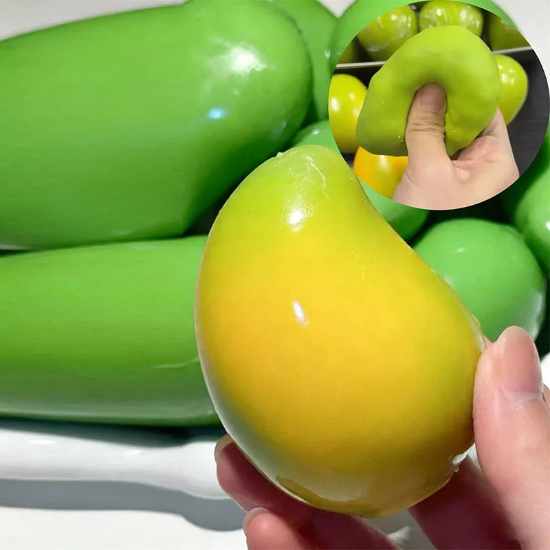 Crispy Soft Temperature Changing Mango Handmade Ball decompression Squeeze Toy Squishy  ASMR Decompression Relaxation Toy Gift