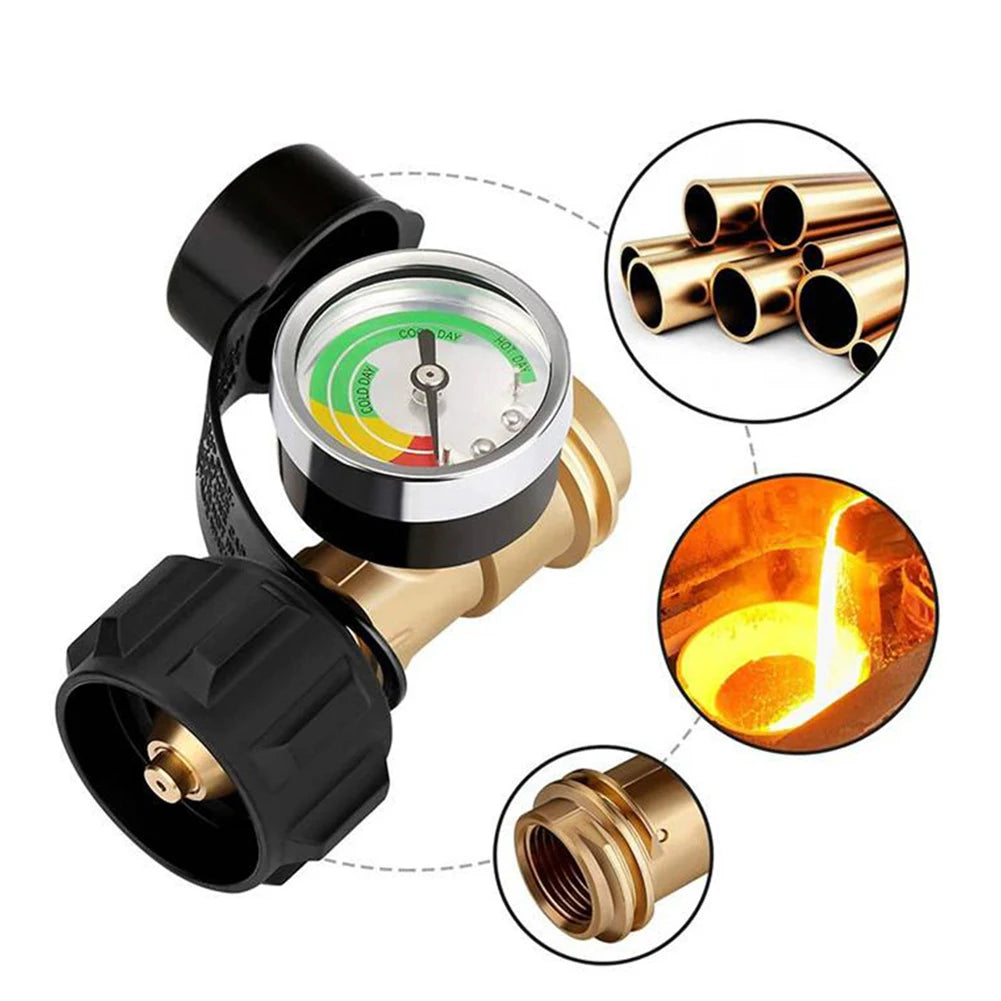 Propane Tank Gauge Level Indicator Universal Propane Gauge Propane Pressure Gauge for RV Camper Cylinder BBQ Gas Grill Heater