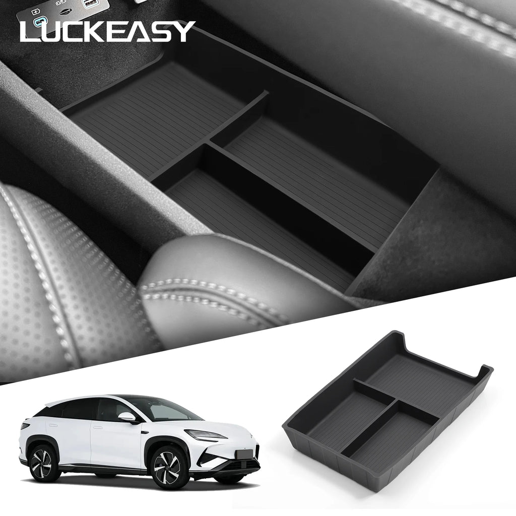LUCKEASY for BYD Sealion 07 EV 2024-2025 Car Storage Box Interior Accessories Center Console Lower Layer Storage Box Organizer