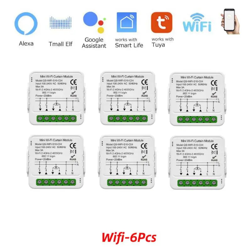 Tuya Mini WiFi Zigbee Curtain Switch For Roller Shutter Electric Motor Smartlife Control Remotely Works With Alexa Google Home