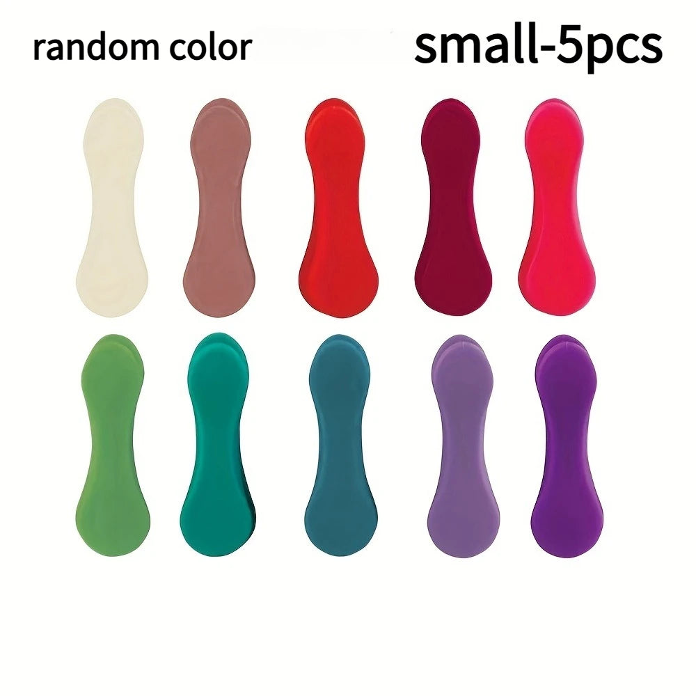 5pcs Stainless Steel and Plastic Rainbow Clips Random Color Set,Suitable for Kitchen, Home Organization.Multifunctional Fixer