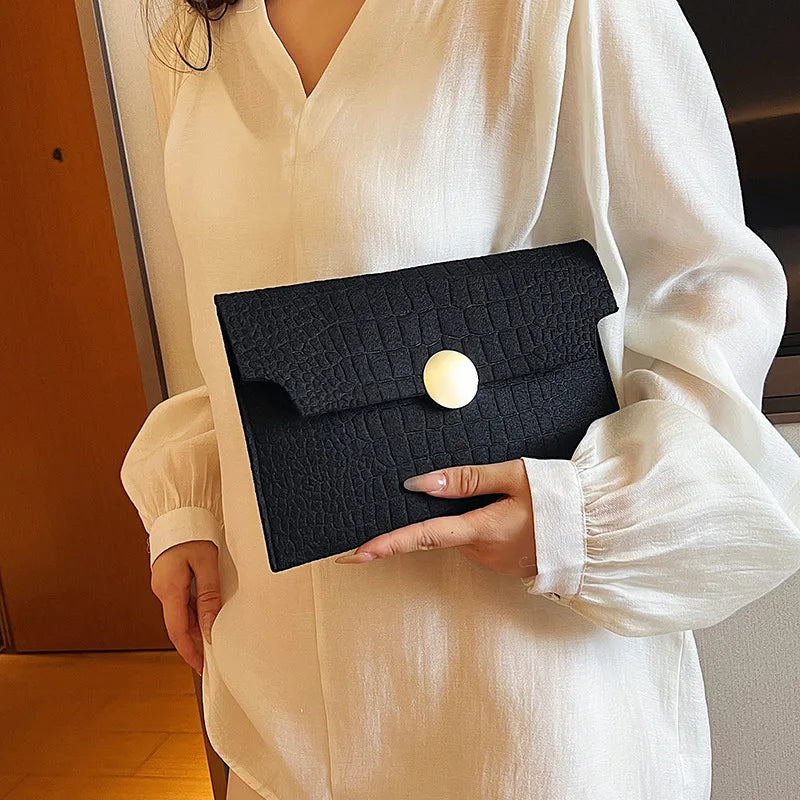 Women Felt Wallet for Women Coin Purse  Large Capacity Fashion Small Coin Envelope Bag Wallet Closure Solid candy colors Handbag