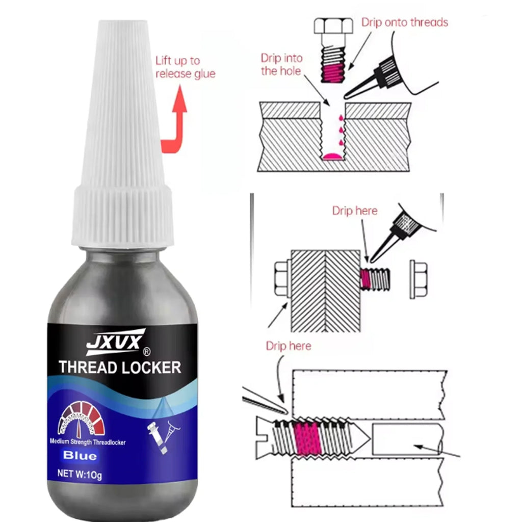 JXVX 10ml Anaerobic Thread Sealing Adhesive, Anti-Stick Glue for Screws, Quick Fixing, Fast Curing Thread Adhesive for Screws
