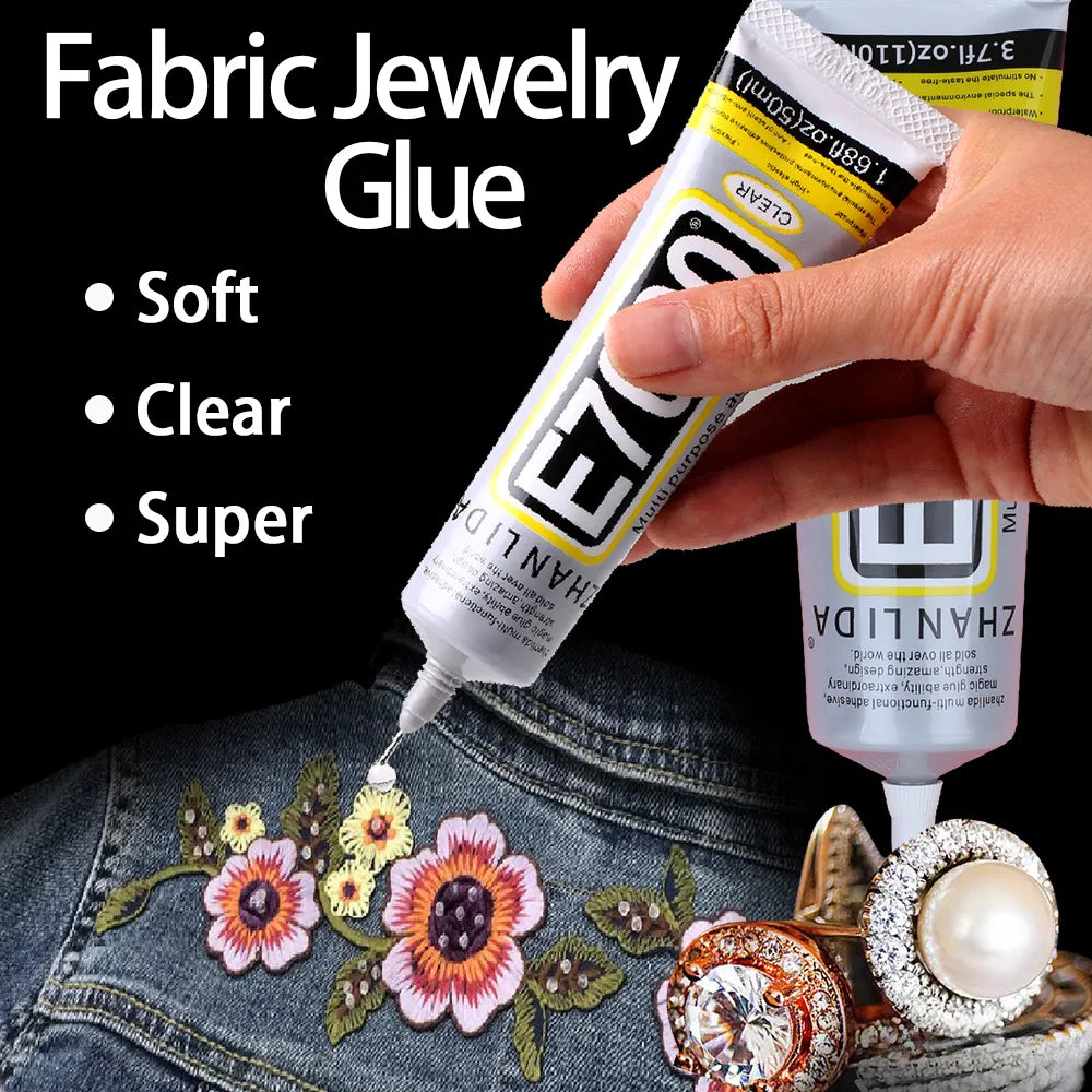 50/110ML E7000 Clear Ziai Fabric Textile Clothes Logo Patch Jewelry DIY Craft Leather Crystal Rhinestone Phone Epoxy Adhesive