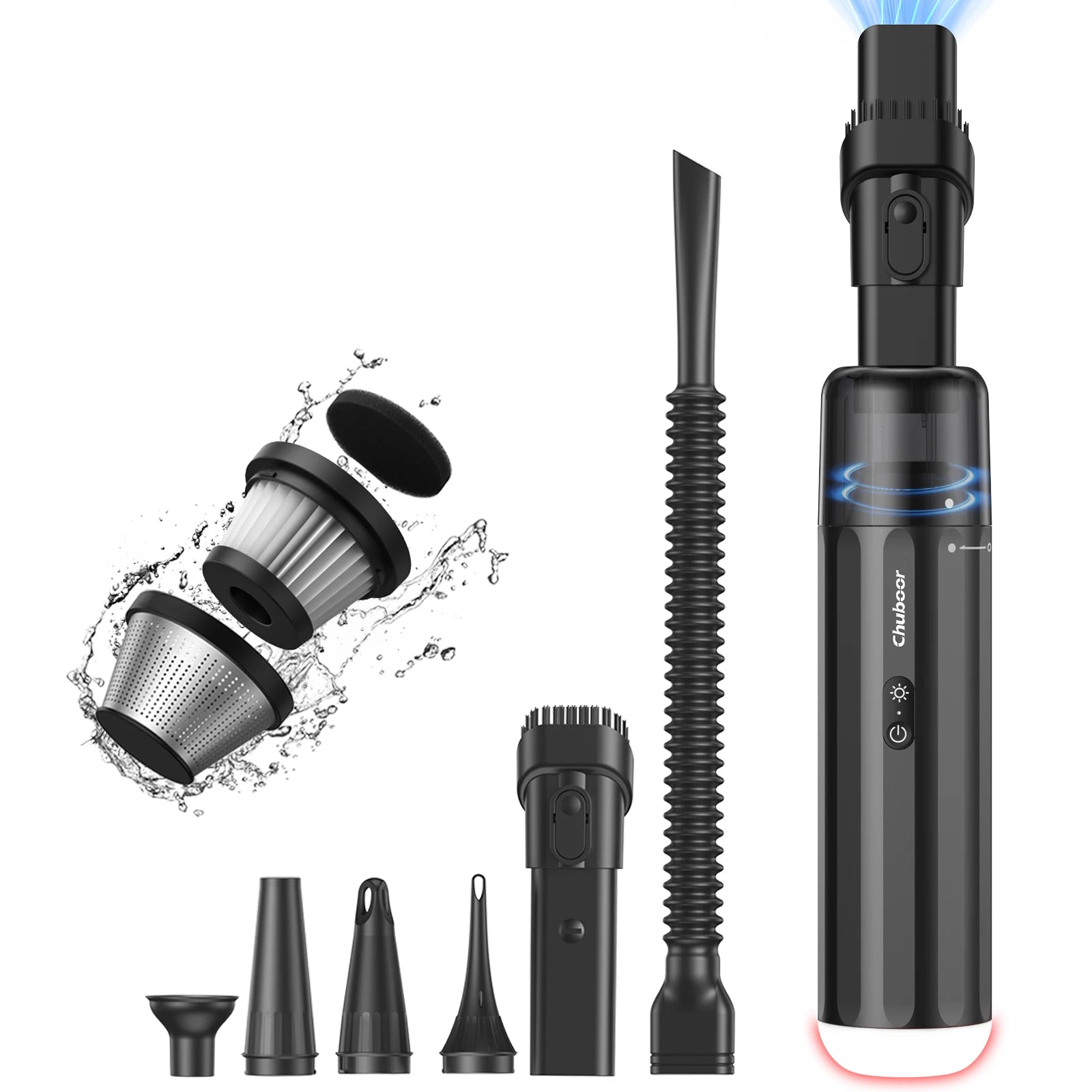 Chuboor Car Vacuum Cleaner 13000Pa Powerful Wireless Cleaner Strong Suction Handheld Car Cleaning Portable Home Appliance