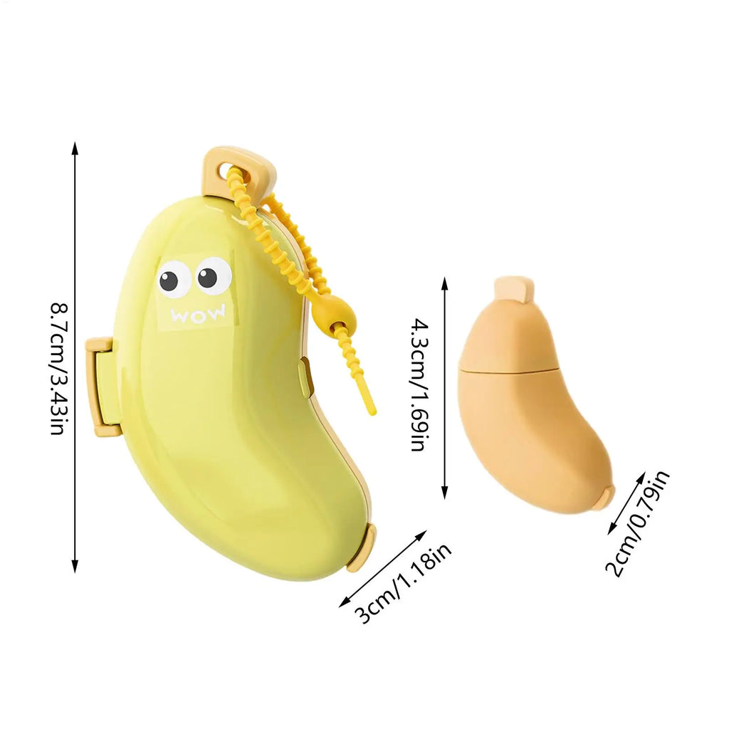 Banana Shaped Silicone Travel Toothbrush Holder Built-in Toothpaste Dispenser Portable Storage Case Box For Cruise Travel Daily