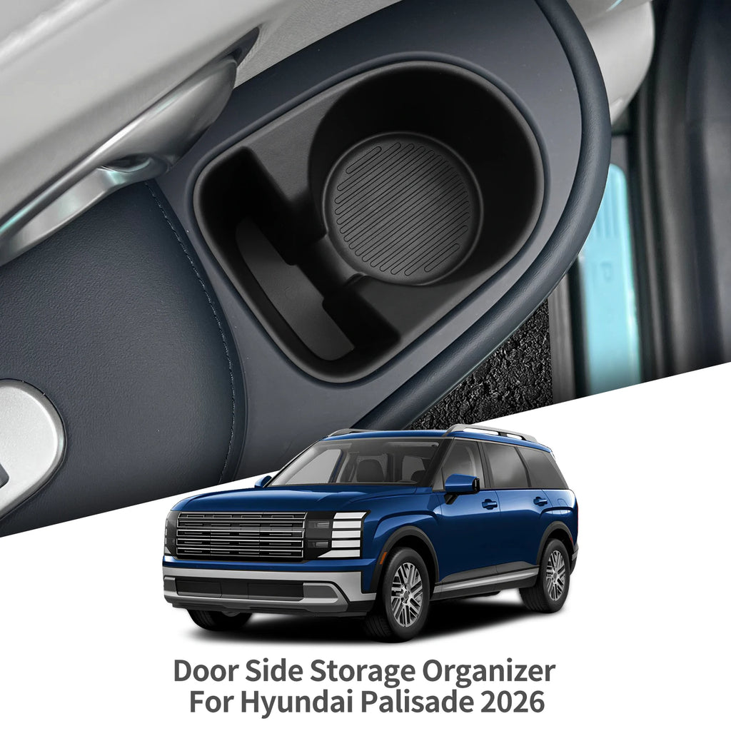 2Pcs for Hyundai Palisade 2026 2rd Row Door Side Water Cup Holder Insert Drinks Storage Box Car Interior Accessories Black