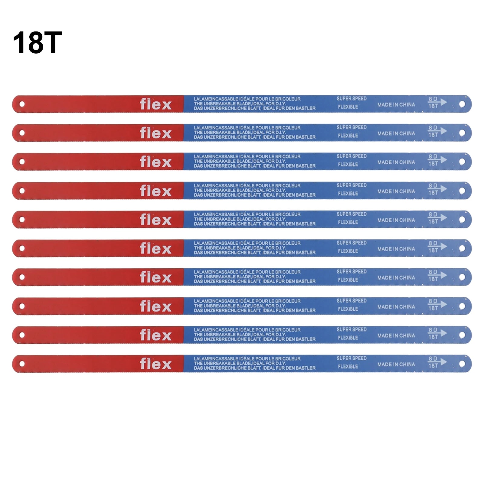 Model Hacksaw Blade Hand Saw Blade Optional Practical Wood cut Hand Reliable Saw 10PCS 14T/18T/24T 300mm Bi-Metal Blade Blades