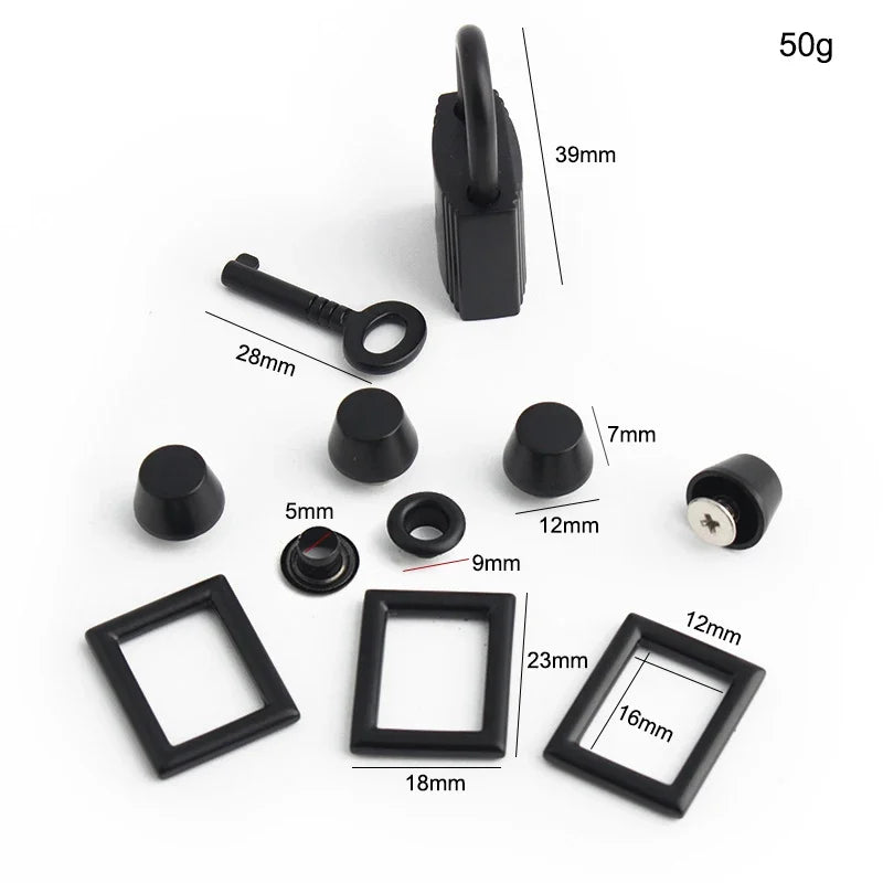 Fashion Metal Bag Locks Clasp Bag Lcok Set For Handbags Purse Tote Closures Snap Clasps DIY Craft Hardware Case Bag Accessories