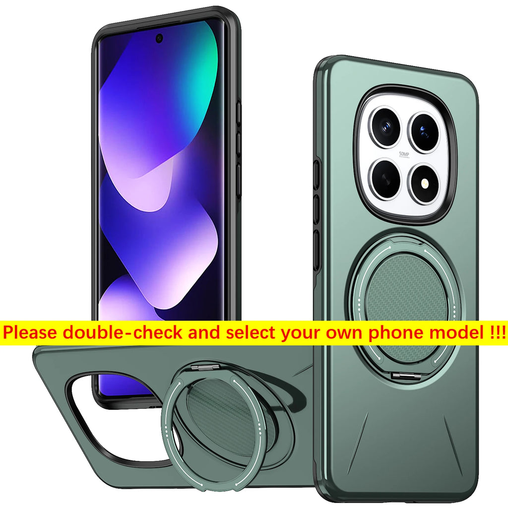 For Xiaomi Redmi Note 15 Pro Plus Note 14 Pro Plus 360° Rotating Stand Luxury Phone Case Armor Shockproof Bracket Cover Fundas
