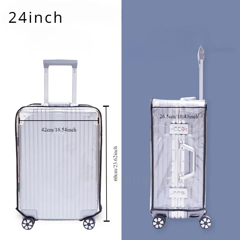 Transparent PVC cover for luggage, suitable for travel, luggage protection bag with handle, dust-proof and sporty design